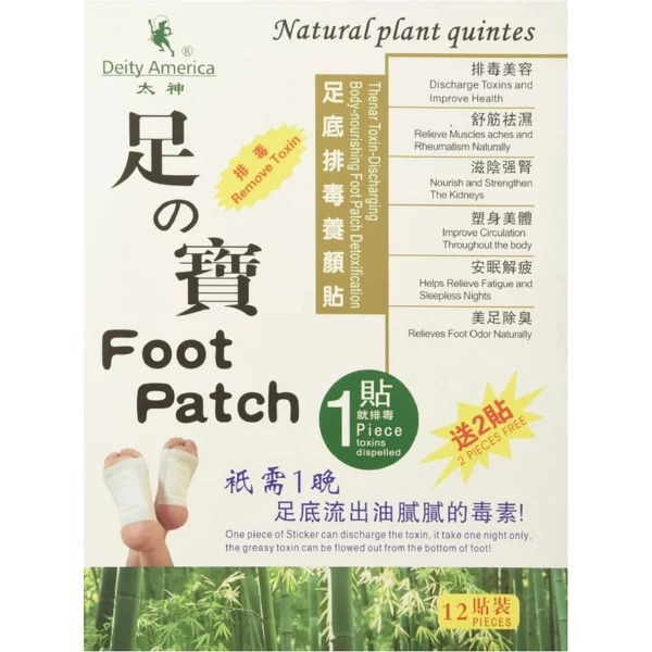 Foot patch 足の寶 - Thenar Toxin-Discharging Body-Nourishing Detoxification 12 pieces Deity America Brand